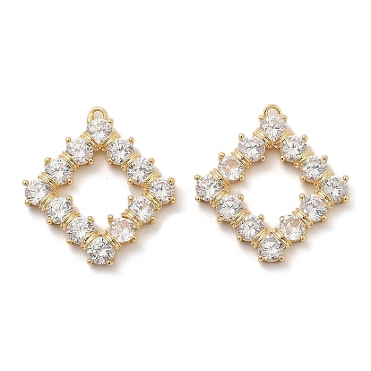 Латунные микро проложить кубического циркония подвески, ромб