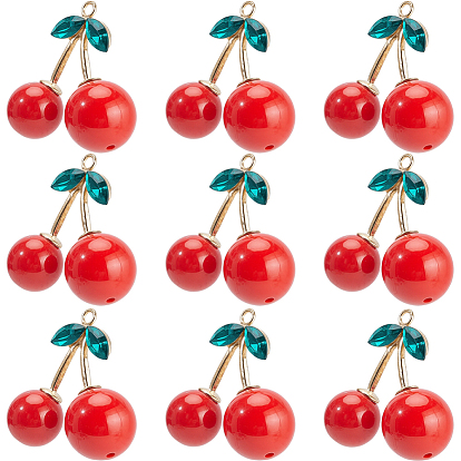 10шт. непрозрачные акриловые подвески из сплава, черри прелести