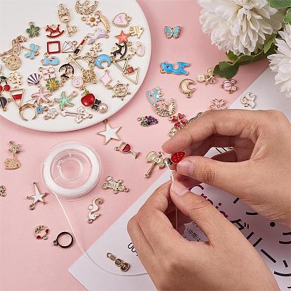 300 Pieces Wholesale Bulk Lots Jewelry Making Charms Pendant Mixed Shapes Alloy Enamel Charms for Jewelry Necklace Earring Making Crafts