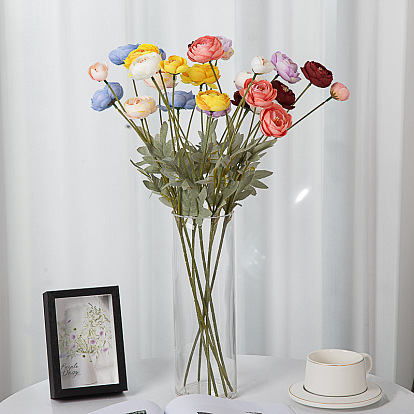 Simulation flower 4 tea rose camellia home table fake flower vase flower wedding hall flower row guide decorative juanhua
