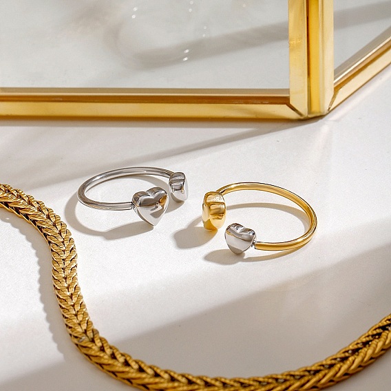 304 регулируемые открытые манжеты из нержавеющей стали, сердце