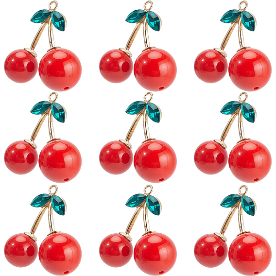 10шт. непрозрачные акриловые подвески из сплава, черри прелести