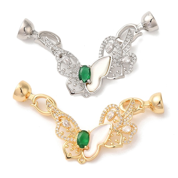 Латунное микропейв, прозрачный кубический цирконий, складные застежки, без кадмия, без никеля и без свинца, со стеклом и оболочкой, долговечный