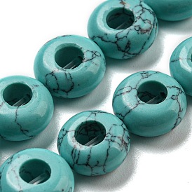 Synthetic Turquoise Beads Strands, Rondelle