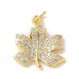 Латунные микро проложить кубического циркония подвески, без кадмия, без никеля и без свинца, лист прелести, с целью перехода в кольце