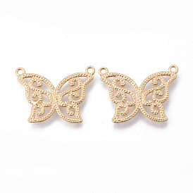 Brass Pendants, Nickel Free, Hollow Butterfly