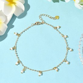 Браслеты-кисточки из натурального культивированного пресноводного жемчуга рондель, украшения из латуни для женщин, цветочный белый