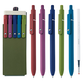 5Pcs Plastic Gel Pen, with 5Pcs Plastic Ballpoint Pen Refills, Office & School Supplies