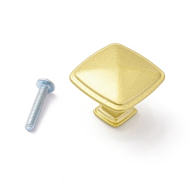 Zinc Alloy Square Cabinet Door Knobs, Kitchen Drawer Pulls Cabinet Handles, with Iron Screws, for Dresser Drawers