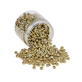 Покрытие акриловыми шариками, плоский круглый со смешанными начальными буквами, с золотым покрытием, чёрные