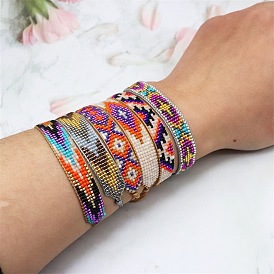 Boho Chic Miyuki Beaded Geometric Bracelet - Handmade Minimalist Fashion Accessory