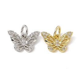 Micro cuivres ouvrent charmes de zircons, avec des anneaux de saut, charmes de papillon