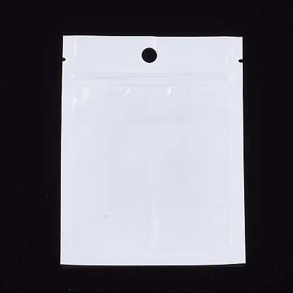 Pearl Film Plastic Zip Lock Bags, Resealable Packaging Bags, with Hang Hole, Top Seal, Rectangle