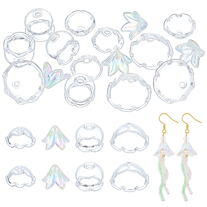 24шт. 4 варианты конусов из стекла и акрила для изготовления ветряных колокольчиков, мульти-лепесток, цветок