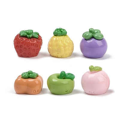 Непрозрачные кабошоны из смолы, разнообразные, имитация фруктов