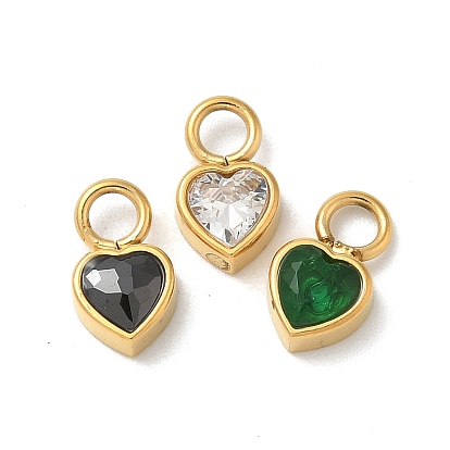 Ионное покрытие (ip) 304 нержавеющая сталь с подвесками из стразов, реальный 14 k позолоченный, шарма сердца