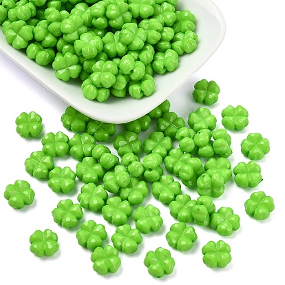 200 непрозрачные акриловые бусины, граненый клевер