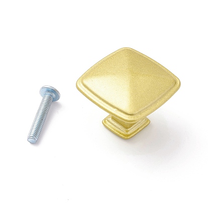 Zinc Alloy Square Cabinet Door Knobs, Kitchen Drawer Pulls Cabinet Handles, with Iron Screws, for Dresser Drawers