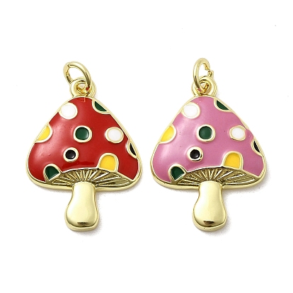 Латунь эмаль подвески, гриб, стойки покрытие, долговечный, без кадмия и без свинца, реальный 18 k позолоченный, с целью перехода в кольце