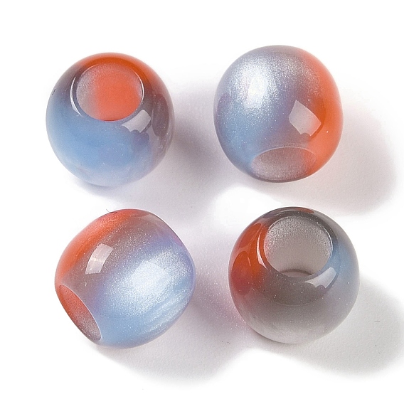 Европейские бусины из трехцветной смолы, бусины с большим отверстием, имитации кошачьего глаза , круглые