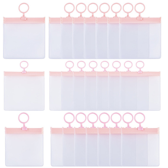 24 Stück 3 Stile transparente wiederverschließbare EVA-Beutel mit Ringen, Viereck
