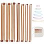 7пары 7стили бамбуковых спиц для вязания, В комплекте: 1холщовый пенал и 1алюминиевый держатель для ручек.