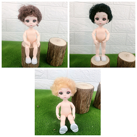 Plastic Girl Action Figure Body, with Short Mushroom Hairstyle, for BJD Doll Accessories Marking