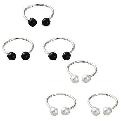 2 наборы 2 цветные латунные пластиковые перстни с жемчугом наборы для женщин