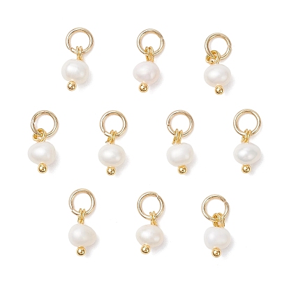 Картофельные прелести из натурального культивированного пресноводного жемчуга, с открытыми пружинными кольцами из нержавеющей стали 304, кремово-белые