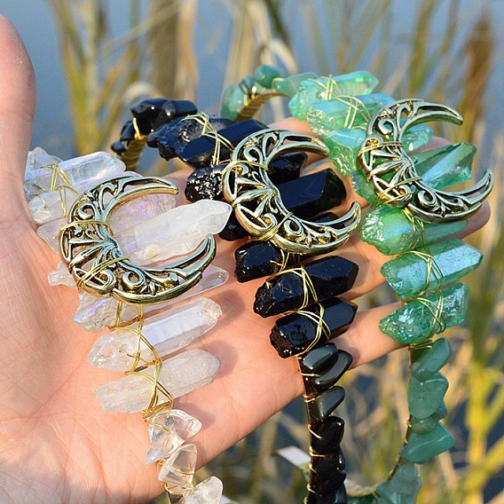 Натуральные гальванизированные хрустальные ободки для волос, С камнями чипов, корона для волос, для женщин девушек