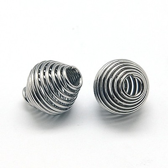 304 Stainless Steel Spring Beads, Coil Beads, Bicone, 11x10mm, Hole: 3.5mm