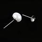 Natural Cultured Freshwater Pearl Beads, Grade 3A, Half Drilled, Rondelle