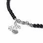 Natural Pearl & Glass Beaded Necklaces, 304 Stainless Steel Tassel Pendant Necklace for Women