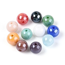 Гальванизированные круглые стеклянные бусины нити, с покрытием AB цвета