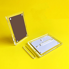 Mini blocs de briques acryliques, aspiration magnétique, mini support de cadre photo, rectangle