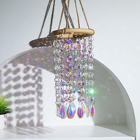 Crystal Glass Sun Catcher Pendant Wind Chime, Rainbow Maker, DIY Garden & Home Decoration