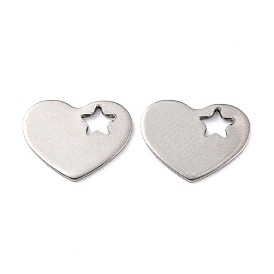 201 Stainless Steel Charms, Heart and Star