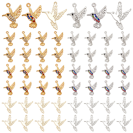 48 шт 6 стили подвески из сплава, со стразами, амулеты птиц