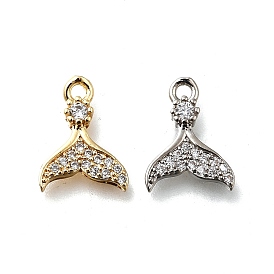 Латунные микро проложить кубического циркония подвески, без кадмия, без никеля и без свинца, прелести рыбий хвост