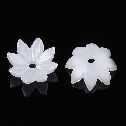 8 - capsules en plastique imitation perle, fleur
