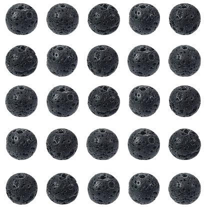 2 нити бусин из натуральной лавы starnds, круглые