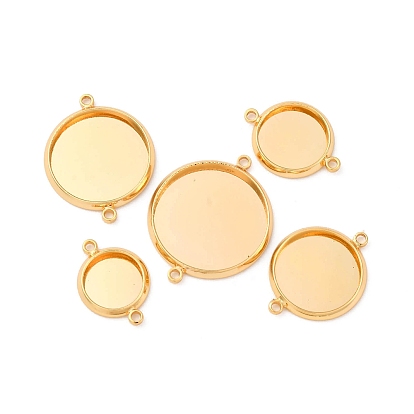 Латуни разъем кабошон настройки, долговечный, без никеля , плоско-круглые