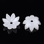 8-Petal ABS Plastic Imitation Pearl Bead Caps, Flower