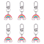 6Pcs Resin Pendant Decorations, with Alloy Lobster Claw Swivel Clasps