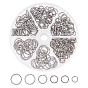 240Pcs 6 Style 304 Stainless Steel Twisted Open Jump Rings
