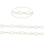 Brass Hollow Teardrop Link Chains, Unwelded, with Spool