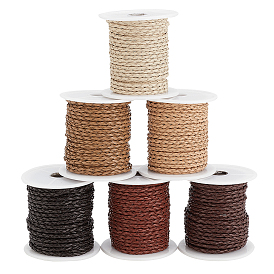 6 рулоны 6 цвета искусственная кожа плетеный шнур, кожаный шнур ювелирных изделий, ювелирные изделия DIY делает материал