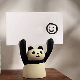 Resin Memo Photo Stand Holder, Card Note Clips, for Office Desktop Decoration, with Paper Card, Panda