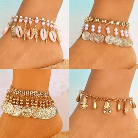 Браслеты на ногу из богемного сплава с кисточками для женщин