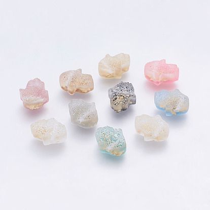Resin Beads, Transparent, Hamsa Hand/Hand of Fatima /Hand of Miriam, Druzy, Dyed